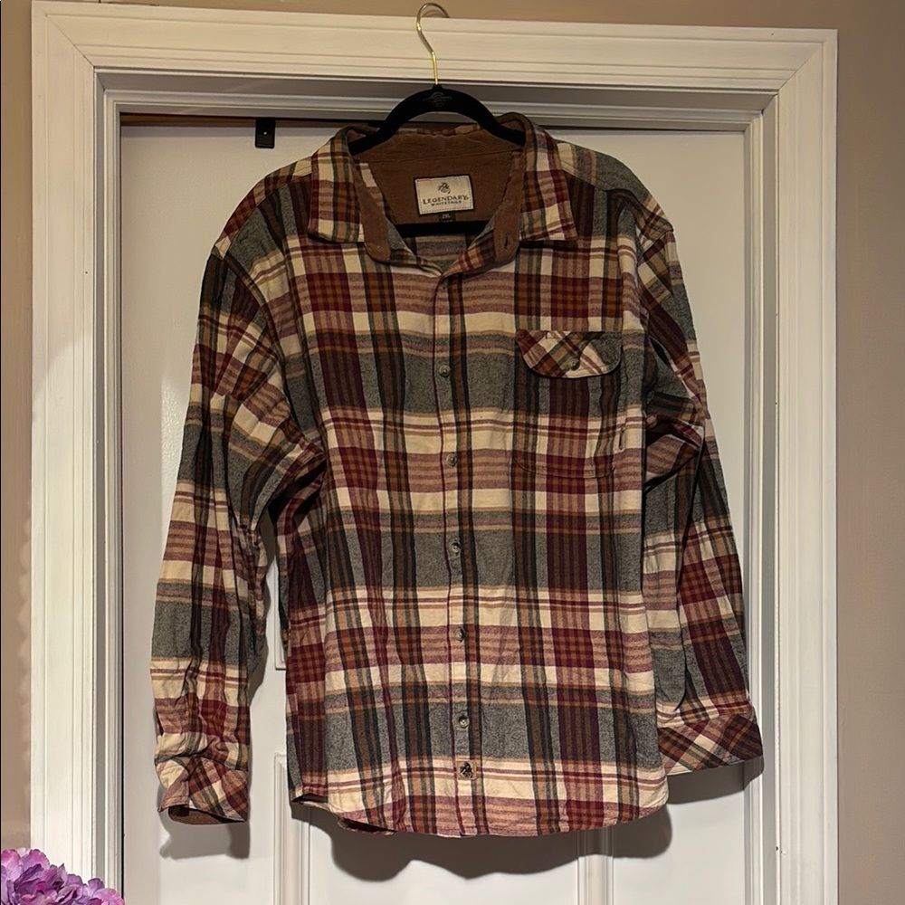 Legendary Whitetails Plaid Cotton Button-Up Shirt - 2XL